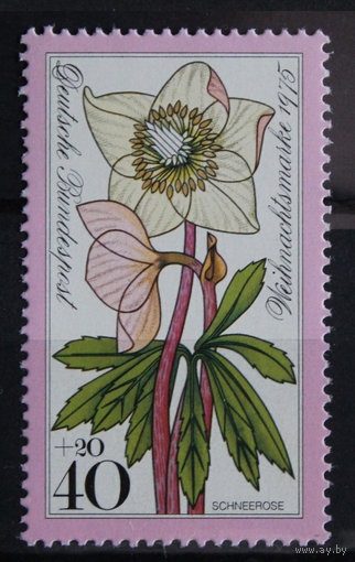 Германия(ФРГ)-1975,(Мих.874), **, Рождество, Флора, Цветы