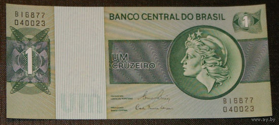 Бразилия 1 крузейро 1980 ND зеленый медальон  UNC
