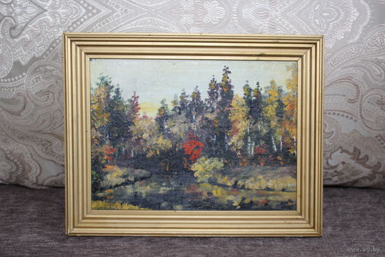 Картина маслом на ДВП, размер 27*21 см.