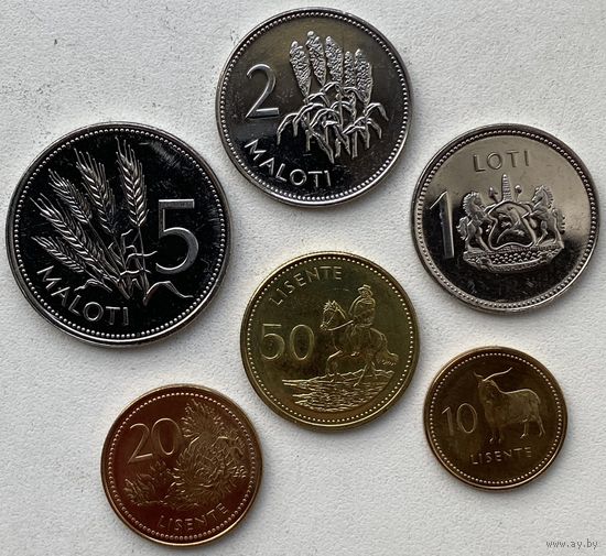 Лесото 10, 20, 50 лисенте, 1, лоти, 2, 5 малоти 2010 - 2023 гг. Набор