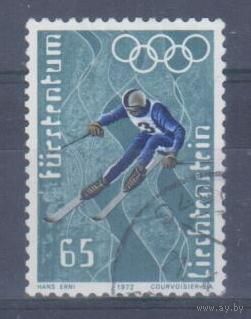 [799] Лихтенштейн 1972. Спорт.Зимние Олимпийские игры.Лыжи.Слалом. Гашеная марка.