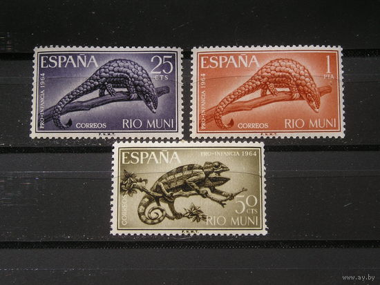 Испанская Рио Муни 1964 Панголин, Хамелеон