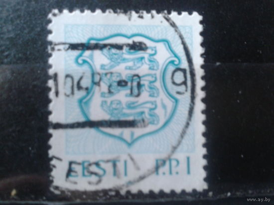 Эстония 1992 Стандарт, герб р.р.I Михель-1,7 евро гаш