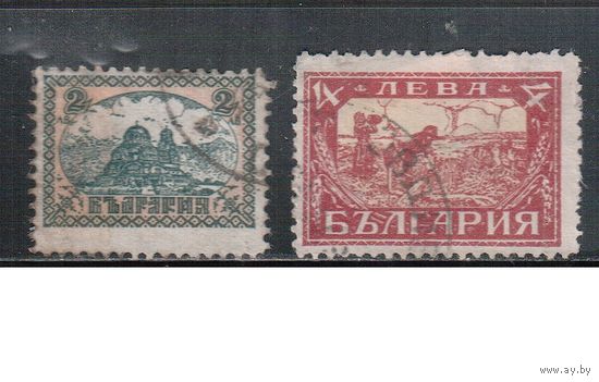 Болгария-1925, (Мих.190-191),   гаш.  , Стандарт, Церковь А Невского, Крестьяне (полная серия)(1)