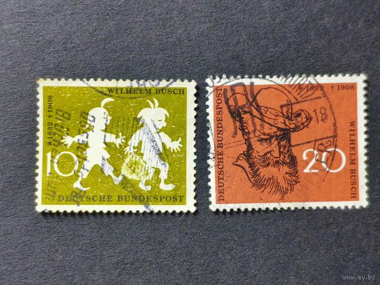 Германия 1958. 50-я годовщина со дня смерти Вильгельма Буша. Полная серия