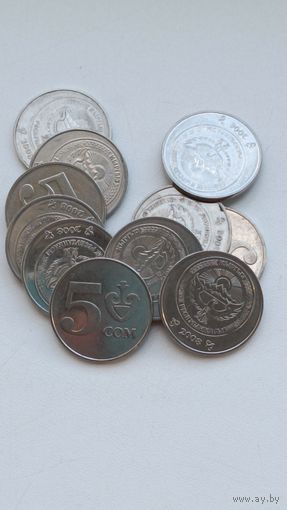 Киргизия. 5 сом 2008 года.
