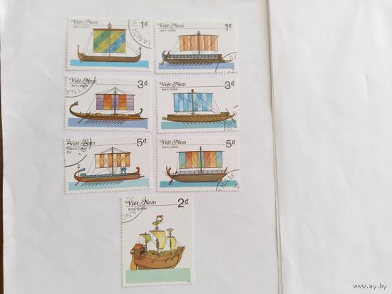 Вьетнам  1987 7 м  парусники