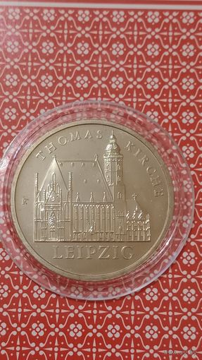 ГДР 5 марок 1984 Лейпциг Томас кирха