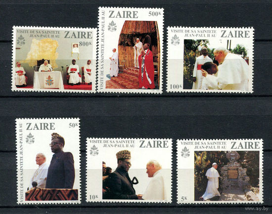Конго (Заир) - 1981 - Визит Иоанна Павла II - [Mi. 716-721] - полная серия - 6 марок. MNH