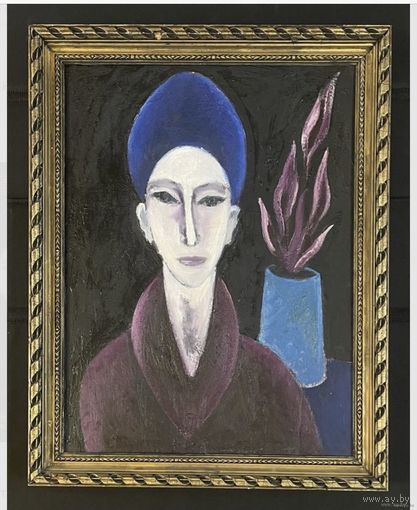 Кищенко А.М. Ранний;80/60см;1960г;х/м; "Женский портрет с цветком"
