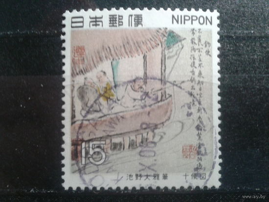 Япония, 1969. Гравюра "Рыбалка"