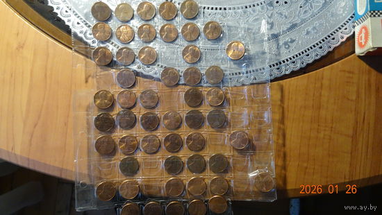 1 цент США погодовка 1976-2015 годы б/б д