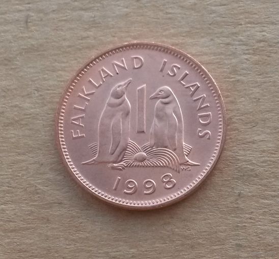 Фолклендские острова, 1 пенни 1998 г., Елизавета II (1952-2022), молодой портрет