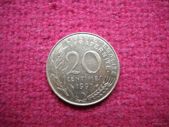 Франция 20 сантимов 1997 г.
