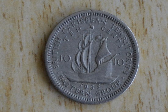 Карибы 10 центов 1955 с 1 руб