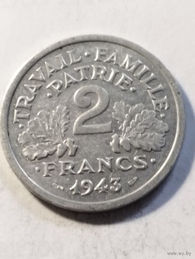 Франция 2 франка 1943