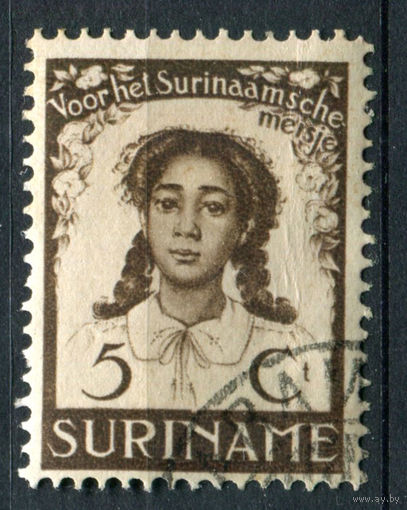 Нидерландские колонии - Суринам - 1938г. - девочка, 5 с - 1 марка - гашёная [Mi 205]. #3-WB-91-A-1