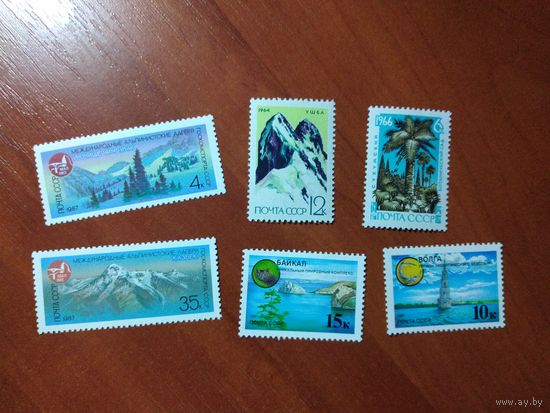 ЭКОЛОГИЯ, ЗАПОВЕДНИКИ (6 чистых марок СССР)