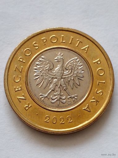 Польша 2 злотых 2022 г.UNC.