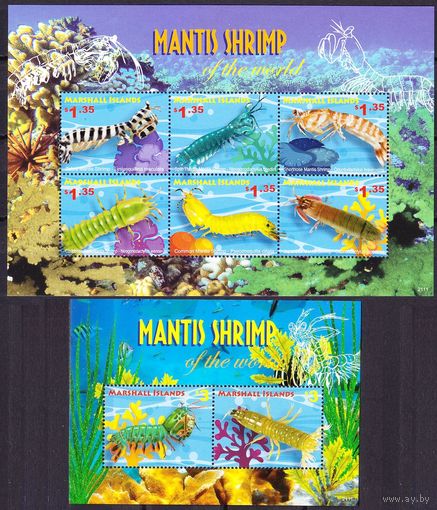 2021 Маршалловы острова 4364-4369KL,4370-4371/B117 Морская фауна - Креветки-богомолы 28,50 евро