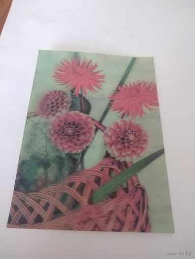 Открытка 1990г. Художник Г. Новикова. Стерео.