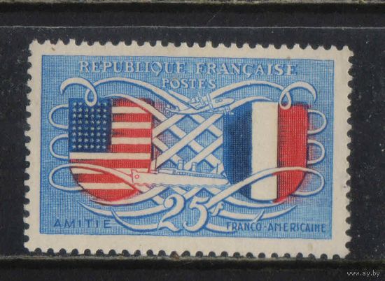 Франция 1949 Франко-американский союз Флаги Авиалайнер Локхид Констеллейшн Пассажирское судно #845**