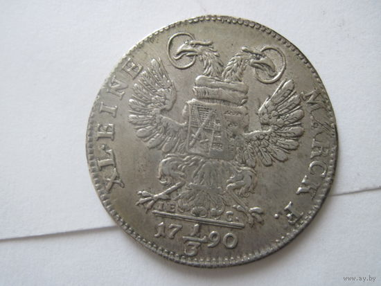 Германия Саксония Альбертинская линия  редкие1\ 3 талера 1790 год I E C Фридрих Август 3 супер состояние