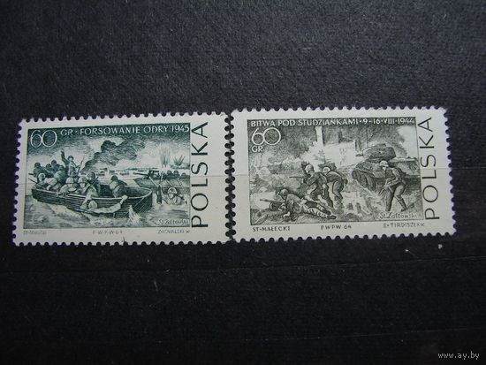 Польша 1964 г. События 2-й мировой войны Переправа Битва танки **(КАЛ