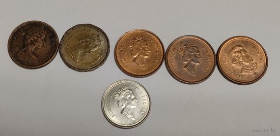 Лот 6 монет Канады. Елизавета