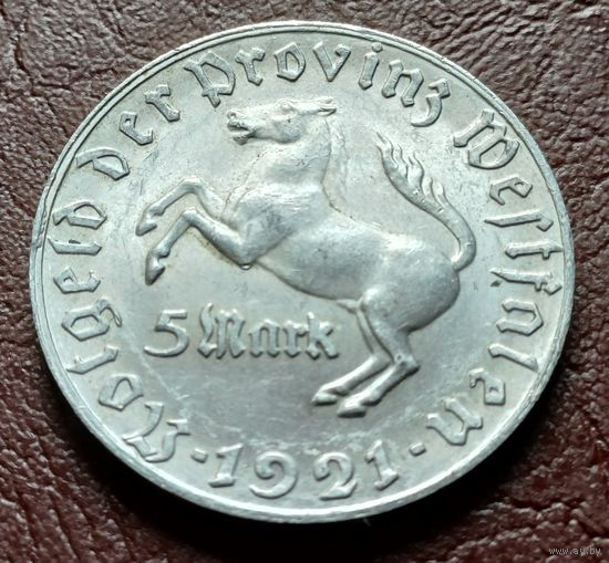Германия (нотгельды) 5 марок, 1921 Провинция Вестфалия     ( 1-13-4 )
