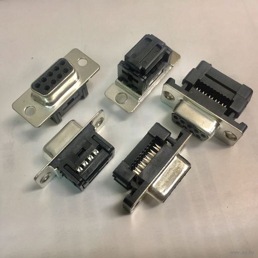 DI- 9F ((цена за 5 шт)) DS1036-09F, D-SUB. Гнездо, розетка 9 pin на шлейф