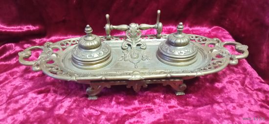 ЧЕРНИЛЬНИЦА  ПИСЬМЕННЫЙ ПРИБОР БРОНЗА 19 ВЕК .   ОРИГИНАЛ  .  Распродажа Коллекции !!! . Экспресс  Аукцион не с рубля без МПЦ и прочего  .Много лотов в продаже .