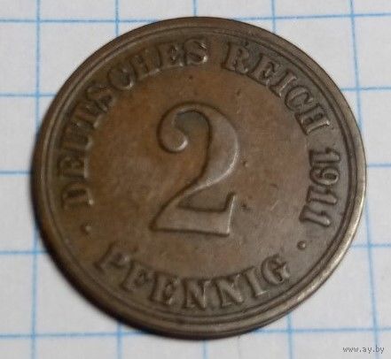 2 пфеннига 1911 А Германия