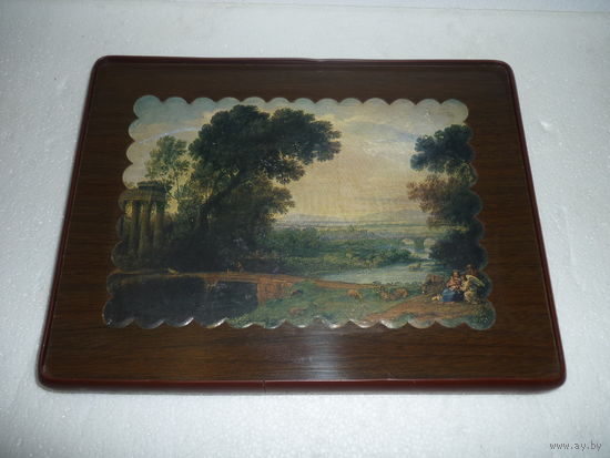 Миниатюрная репродукция картины Claude Lorrain в рамке. СССР