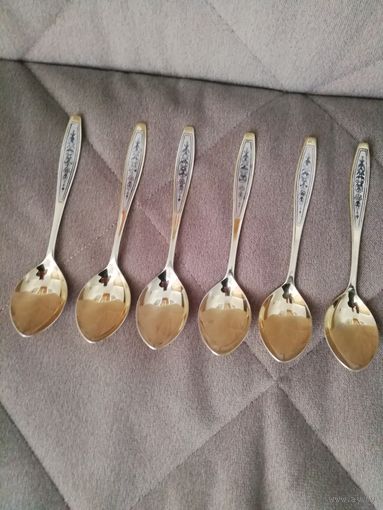 Ложки столовые серебро 875 пробы СССР. Северная Чернь. Вес 366гр