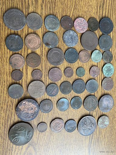 Сборный лот медных монет 47шт