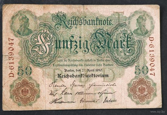 1910 год Германия 50 марок