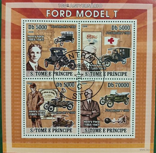 Сан Томе и Принсипи 2008. 100 летие модели Ford T