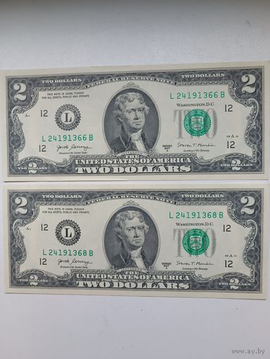 2 доллара США. 2017 год. Сан-Франциско (L).