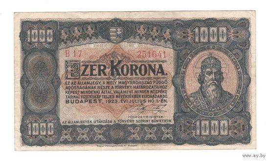 Венгрия 1000 крон 1923 года. Состояние XF