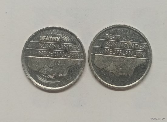 Нидерланды 25 центов, 1983 год.1987 год