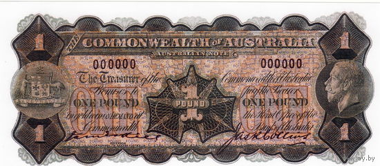Репродукция (односторонняя, номерная): Австралия, 1 фунт, 1926-1932 г.г.