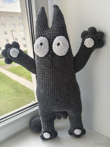 Плюшевая вязаная мягкая игрушка амигуруми "Кот Саймона" интерьер ручная работа handmade кукла