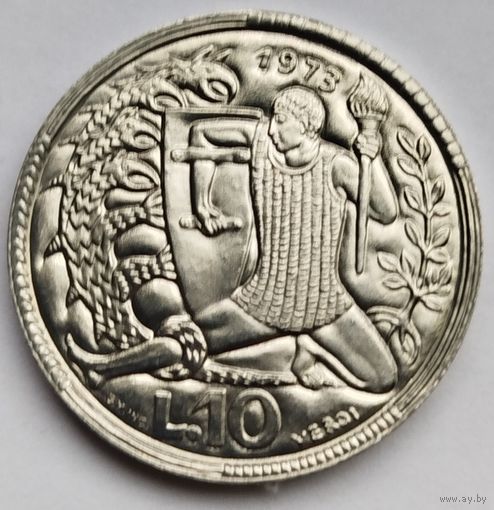 Сан-Марино 10 лир 1973 UNC