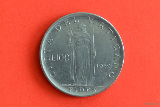 Ватикан 100 лир 1959 с 1 руб