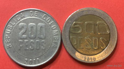 Колумбия 2 монеты