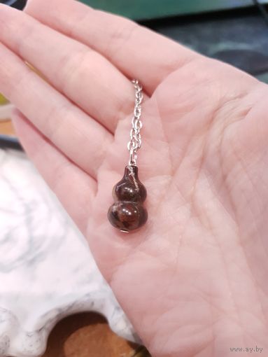 Кулон из натурального камня с цепочкой Тыква Ву Лу - Халцедон