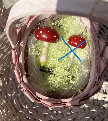 Ёлочная игрушка ГДР мухомор