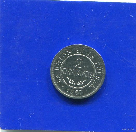 Боливия 2 сентаво 1987 UNC
