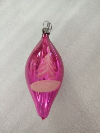 Ёлочная игрушка сосулька с ёлкой